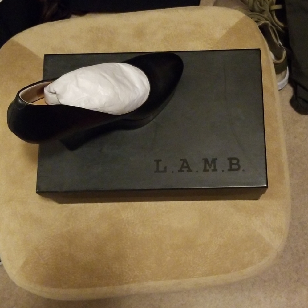 LAMB Platform Wedge Leather Shoe